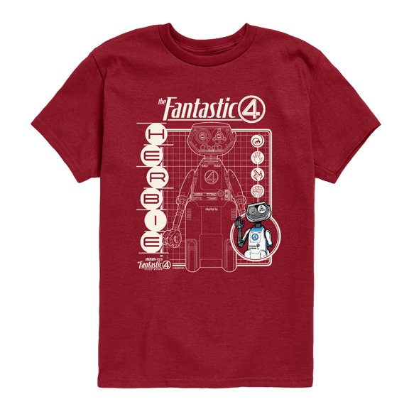 Fantastic Four - Herbie Blueprint - Youth Boys Short Sleeve Graphic T-Shirt