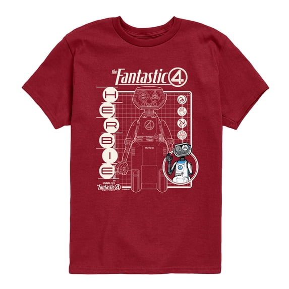 Fantastic Four - Herbie Blueprint - Youth Boys Short Sleeve Graphic T-Shirt