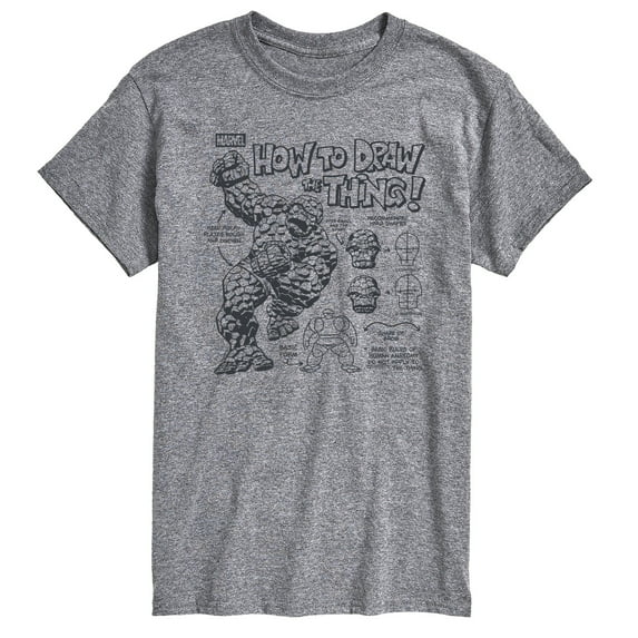 Marvel - Fantastic Four How To Draw The Thing - Men's Short Sleeve Graphic T-Shirt