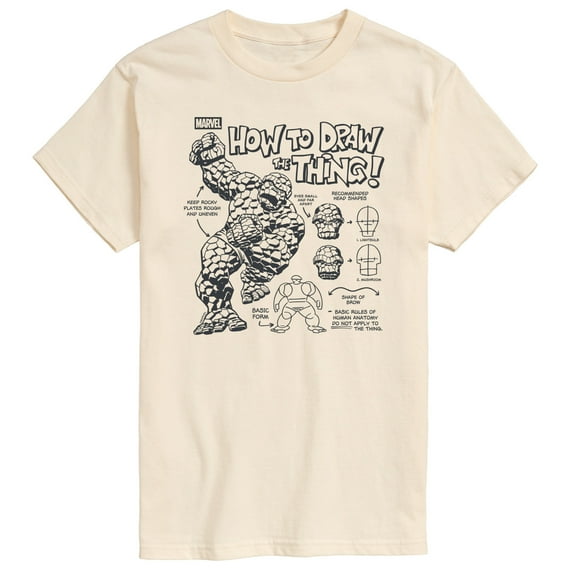 Marvel - Fantastic Four How To Draw The Thing - Men's Short Sleeve Graphic T-Shirt