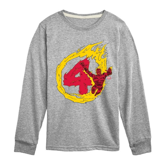 Fantastic Four - Human Torch - Youth Boys Long Sleeve Graphic T-Shirt