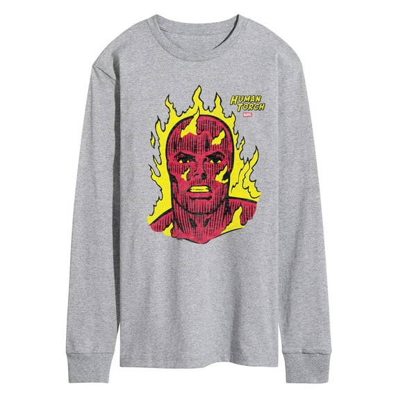 Marvel - Fantastic Four Human Torch Portrait - Men's Long Sleeve Graphic T-Shirt