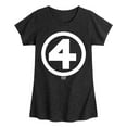 thumbnail image 1 of Fantastic Four - Logo White - Youth Girls Fitted Short Sleeve T-Shirt, 1 of 4
