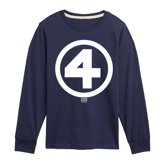 Fantastic Four - Logo White - Youth Boys Long Sleeve Graphic T-Shirt