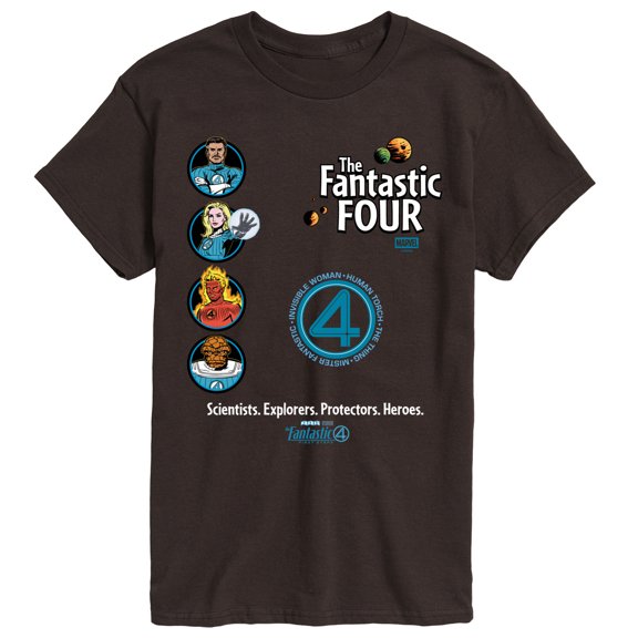 Marvel - Fantastic Four Scientists Explorers Protectors Heroes -Men's Short Sleeve Graphic T-Shirt