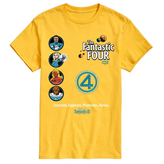 Marvel - Fantastic Four Scientists Explorers Protectors Heroes -Men's Short Sleeve Graphic T-Shirt