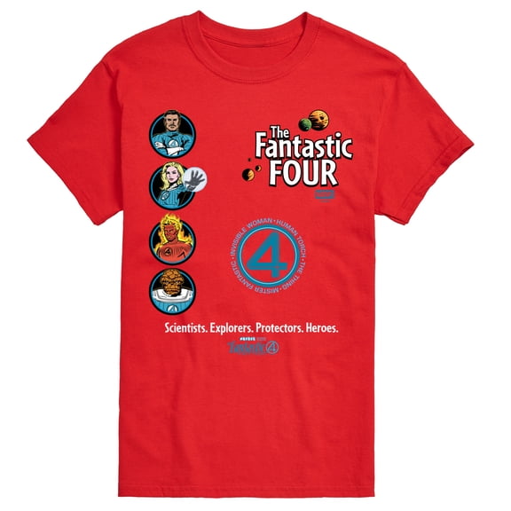 Marvel - Fantastic Four Scientists Explorers Protectors Heroes -Men's Short Sleeve Graphic T-Shirt