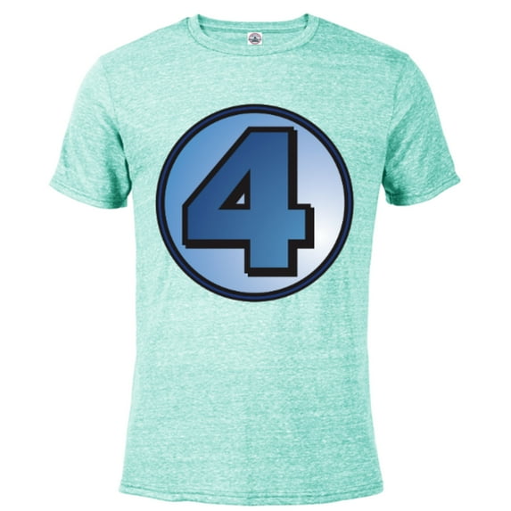 Marvel Fantastic Four Super Hero Logo Costume - Short Sleeve Blended T-Shirt for Adults - Customized-Celadon Snow Heather