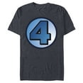 thumbnail image 1 of Marvel Fantastic Four Super Hero Logo Costume - Short Sleeve Blended T-Shirt for Adults - Customized-Navy Heather, 1 of 5