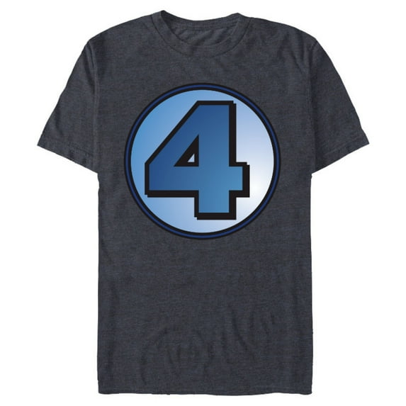 Marvel Fantastic Four Super Hero Logo Costume - Short Sleeve Blended T-Shirt for Adults - Customized-Navy Heather