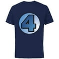 thumbnail image 1 of Marvel Fantastic Four Super Hero Logo Costume - Short Sleeve Cotton T-Shirt for Adults - Customized-Navy, 1 of 5