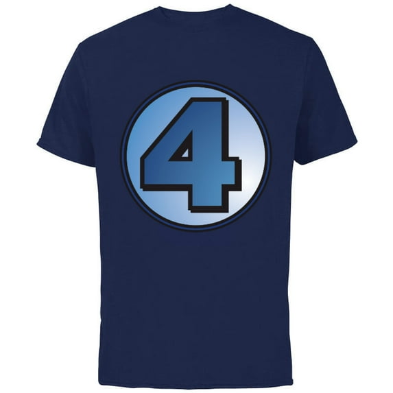 Marvel Fantastic Four Super Hero Logo Costume - Short Sleeve Cotton T-Shirt for Adults - Customized-Navy
