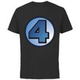 thumbnail image 1 of Marvel Fantastic Four Super Hero Logo Costume - Short Sleeve Cotton T-Shirt for Adults - Customized-Black, 1 of 5