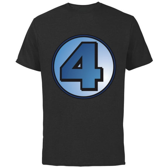 Marvel Fantastic Four Super Hero Logo Costume - Short Sleeve Cotton T-Shirt for Adults - Customized-Black