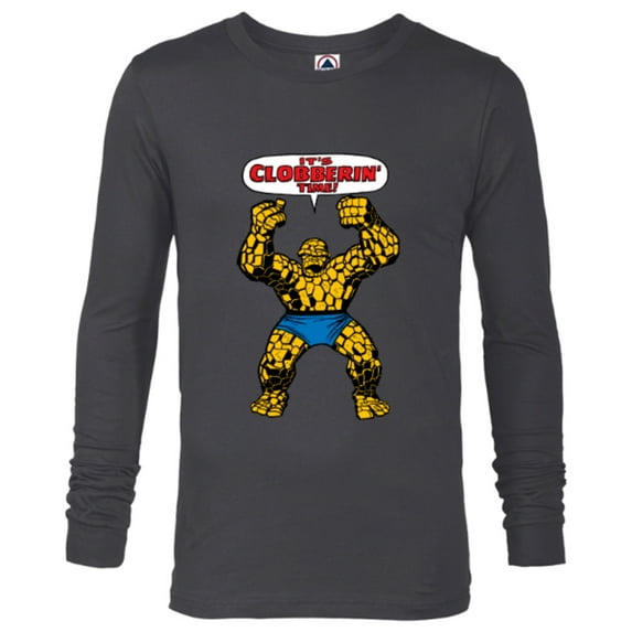 Marvel Fantastic Four The Thing Clobberin' Time - Long Sleeve T-Shirt for Men - Customized-Charcoal Heather