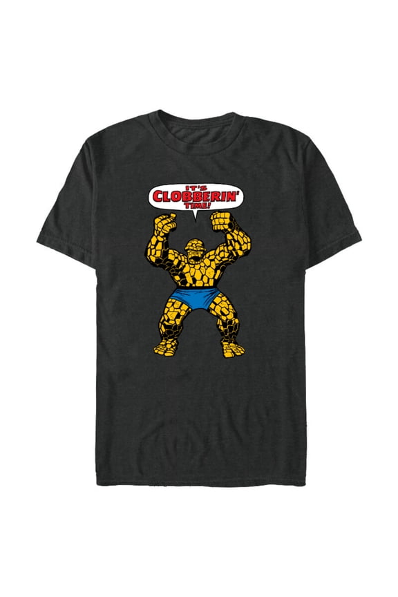 Fantastic Four The Thing Clobberin' Time - Short Sleeve Blended T-Shirt for Adults - Customized-Dark Heather