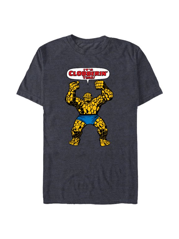 Fantastic Four The Thing Clobberin' Time - Short Sleeve Blended T-Shirt for Adults - Customized-Navy Heather