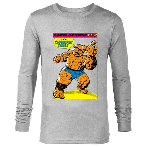 Marvel Fantastic Four The Thing Masterwork Pin-Up - Long Sleeve T-Shirt for Men - Customized-Athletic Heather