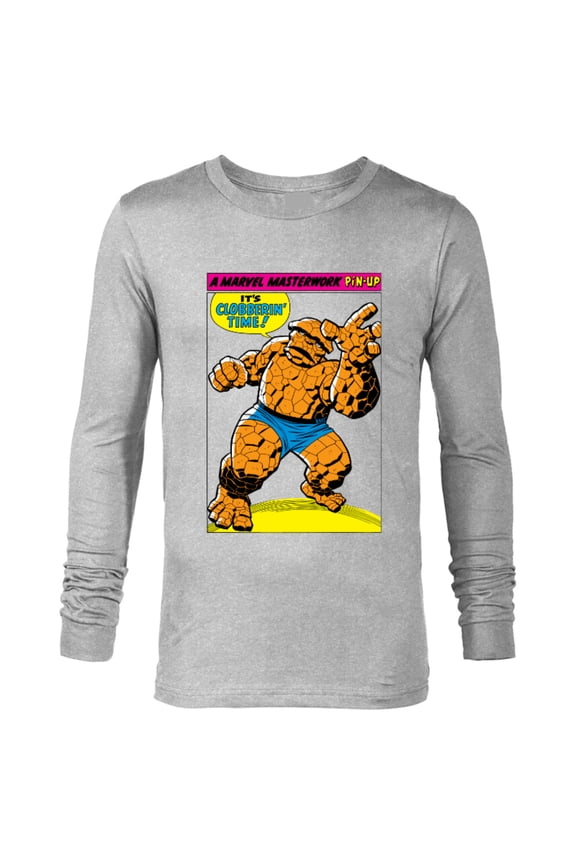 Fantastic Four The Thing Masterwork Pin-Up - Long Sleeve T-Shirt for Men - Customized-Athletic Heather