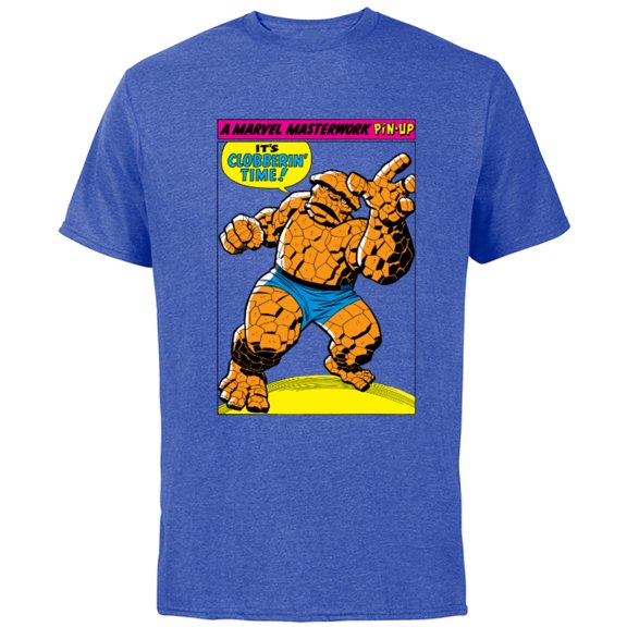 Marvel Fantastic Four The Thing Masterwork Pin-Up - Short Sleeve Cotton T-Shirt for Adults - Customized-Royal Heather
