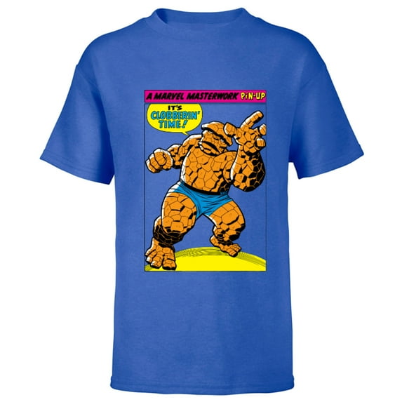 Marvel Fantastic Four The Thing Masterwork Pin-Up - Short Sleeve T-Shirt for Kids - Customized-Royal