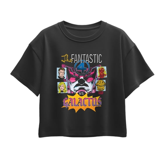 Marvel - Fantastic Four Vs Galactus - Youth Girl Short Sleeve Boxy T-Shirt