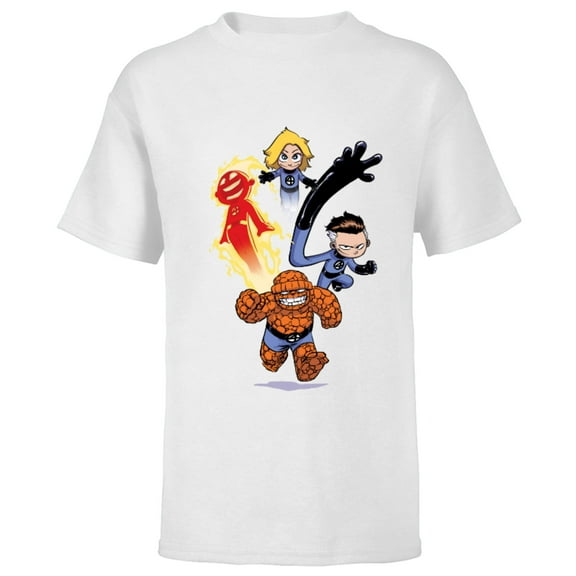 Marvel Fantastic Four Young - Short Sleeve T-Shirt for Kids - Customized-White