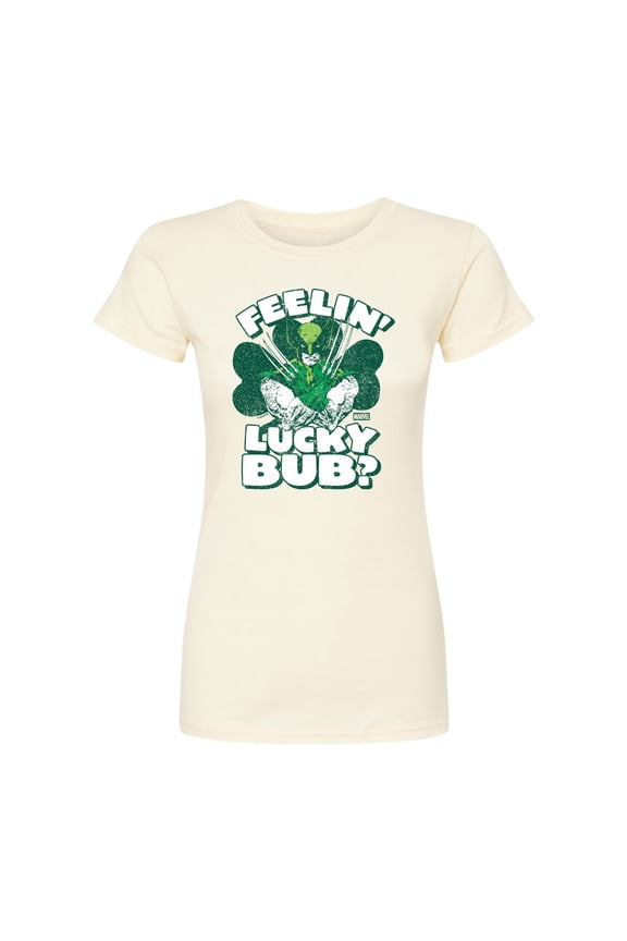 - Feelin Lucky Bub - Juniors Fitted Short Sleeve Graohic T-Shirt