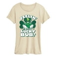 thumbnail image 1 of Marvel - Feelin Lucky Bub - Women's Short Sleeve Graphic T-Shirt, 1 of 4