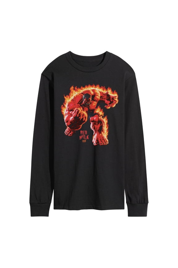 - Fire Red Hulk - Men's Long Sleeve Graphic T-Shirt