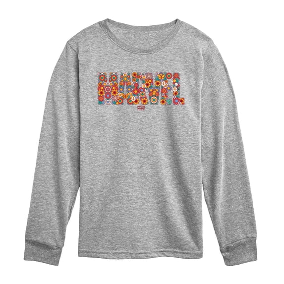 Marvel - Floral Logo - Toddler Boys Long Sleeve Graphic T-Shirt