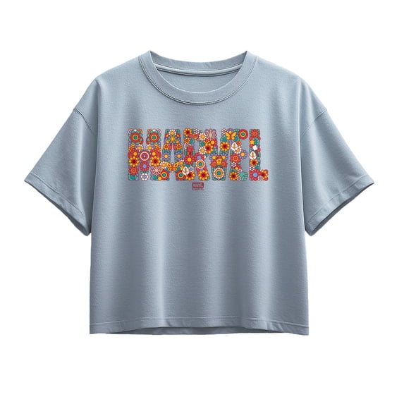 Marvel - Floral Logo - Youth Girls Boxy T-Shirt