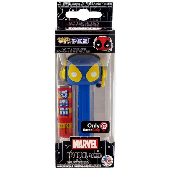 Marvel Funko POP! PEZ Deadpool Candy Dispenser (Gamer, Blue & Yellow)
