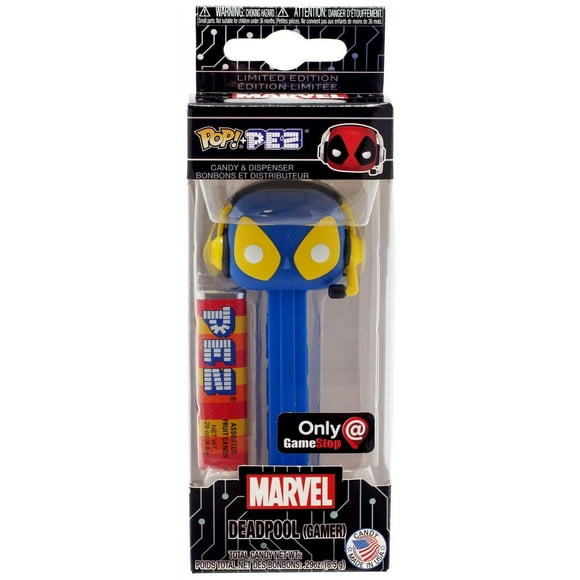 Marvel Funko POP! PEZ Deadpool Candy Dispenser (Gamer, Blue & Yellow)