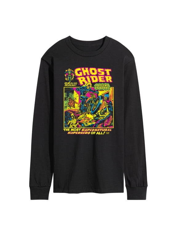 - Ghost Rider Comic Book Men's Long Sleeve Graphic T-Shirt