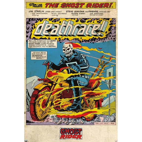 Marvel Ghost Rider - Deathrace Wall Poster, 14.725" x 22.375"