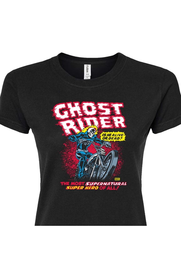 - Ghost Rider - Juniors Fitted Graphic T-Shirt