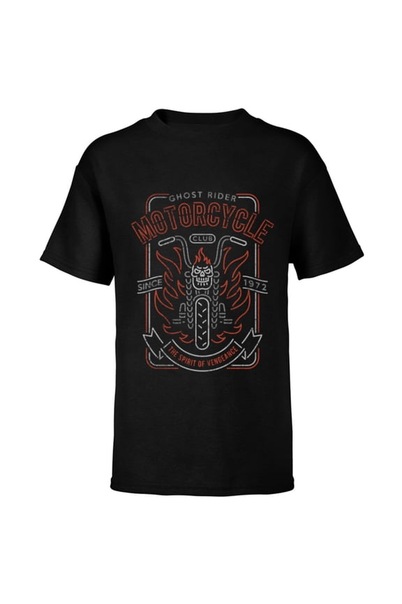Ghost Rider Motorcycle Club - Short Sleeve T-Shirt for Kids - Customized-Black