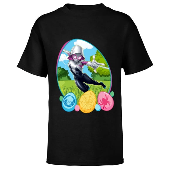 Marvel Ghost-Spider Easter Egg - Short Sleeve T-Shirt for Kids - Customized-Black