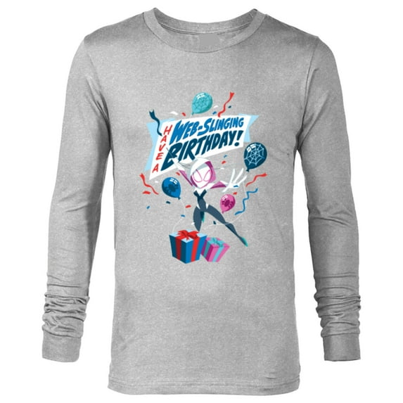 Marvel Ghost Spider Gwen Stacy Have a Web-Slinging Birthday - Long Sleeve T-Shirt for Men - Customized-Athletic Heather