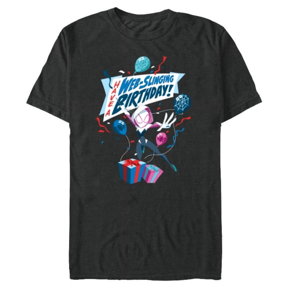 Marvel Ghost Spider Gwen Stacy Have a Web-Slinging Birthday - Short Sleeve Blended T-Shirt for Adults - Customized-Dark Heather