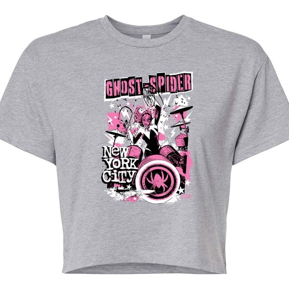 Marvel - Ghost Spider Punk Band Cropped Graphic T-Shirt