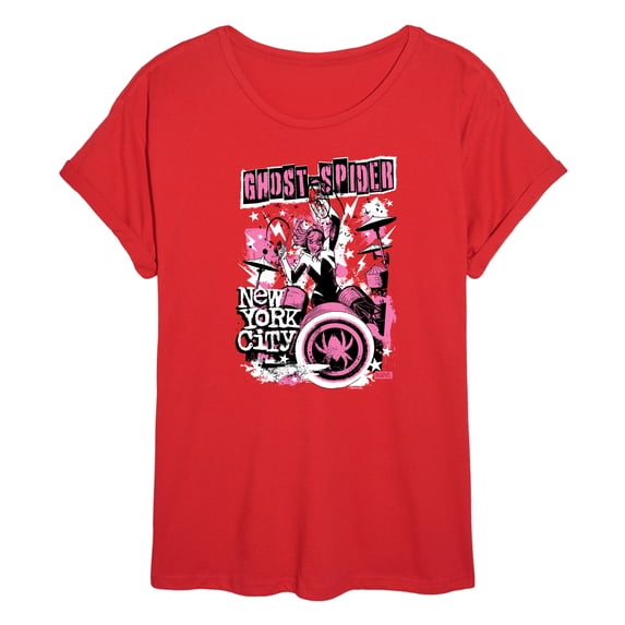 Marvel - Ghost Spider Punk Band - Juniors Oversized Graphic T-Shirt
