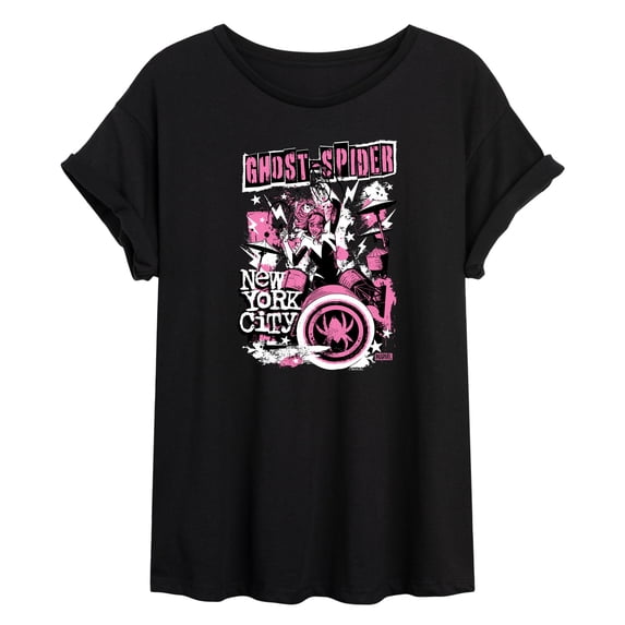 Marvel - Ghost Spider Punk Band - Juniors Oversized Graphic T-Shirt