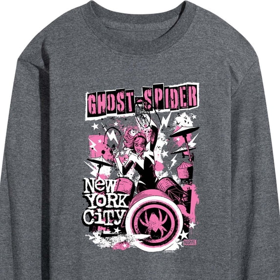 Marvel - Ghost Spider Punk Band - Men's Long Sleeve Graphic T-Shirt
