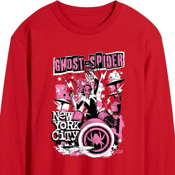 Marvel - Ghost Spider Punk Band - Men's Long Sleeve Graphic T-Shirt