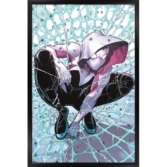 Marvel Ghost-Spider - Webs Wall Poster, 14.725" x 22.375" Framed