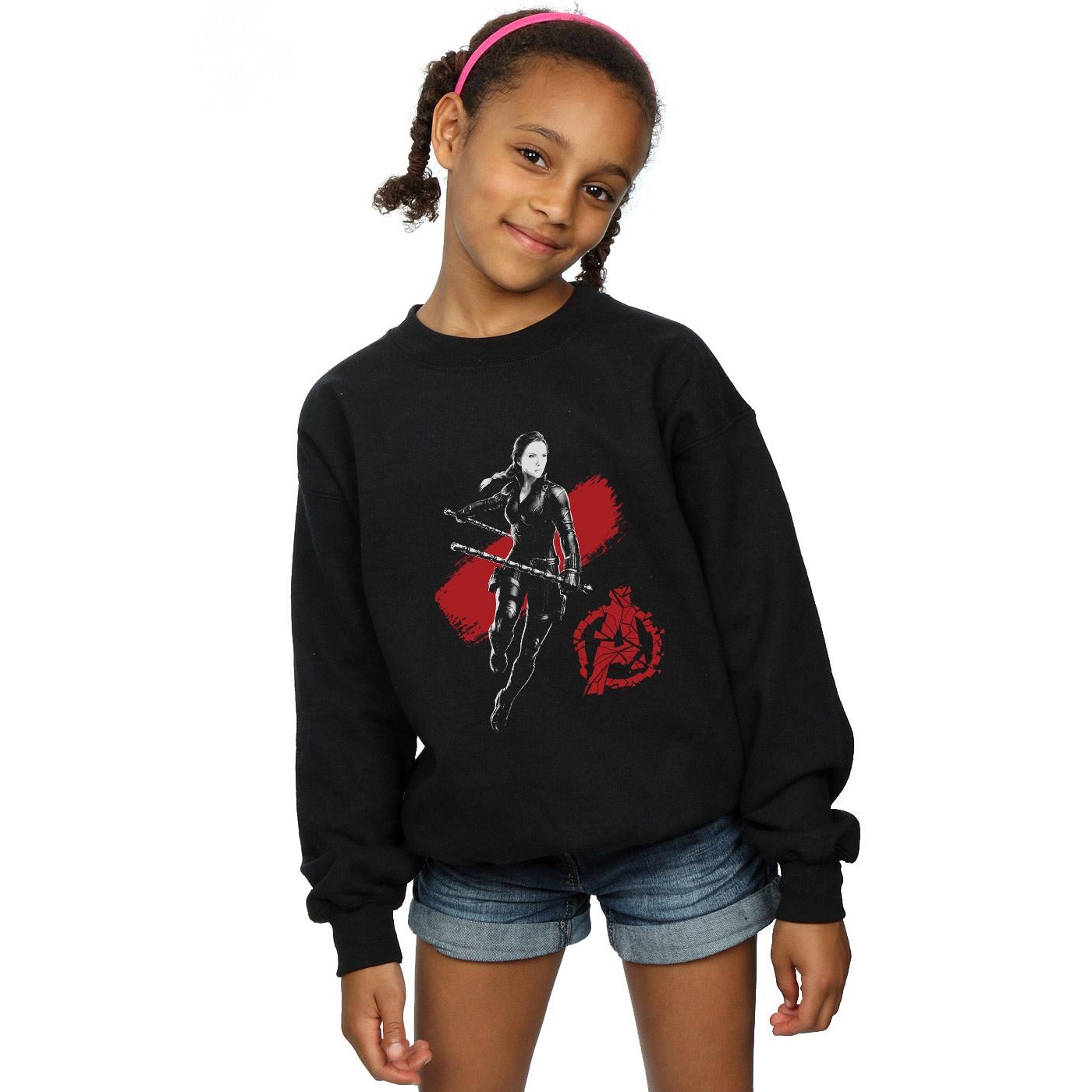 Marvel Girls Avengers Endgame Mono Black Widow Sweatshirt