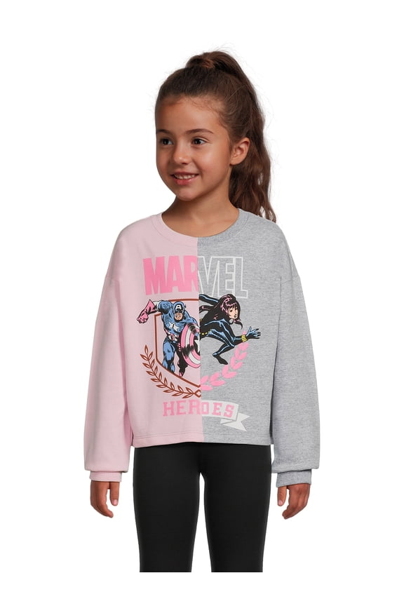 Girls' Split Graphic Sweatshirt, Sizes 4-16
