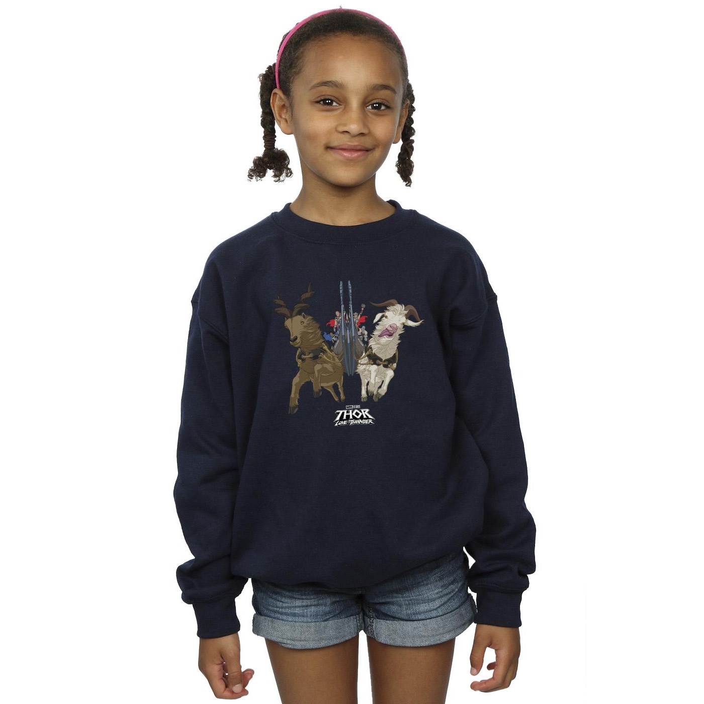 Marvel Girls Thor Love And Thunder Viking Ship Sweatshirt